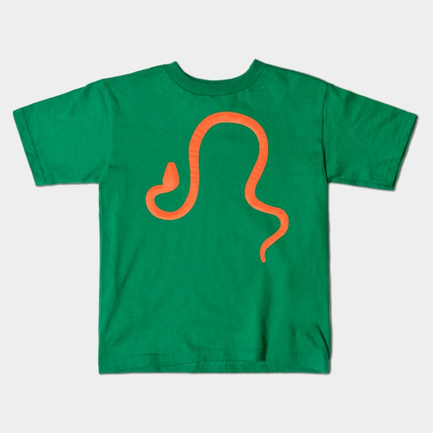 In my boot, there is a snake (orange) Kids T-Shirt by gigglelumps